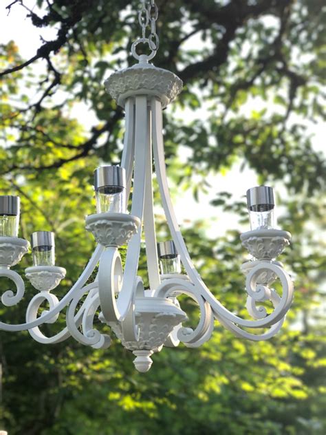 diy solar light chandelier.